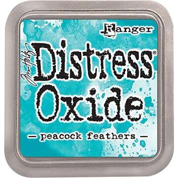 Ranger Tim Holtz Distress Oxide Ink Pads - Abandoned Coral, Wild Honey, Picked Raspberry, Peacock Feathers, Salty Ocean and Seedless Preserves - Bundle of 6 Ink Pads - Set Released June 2017