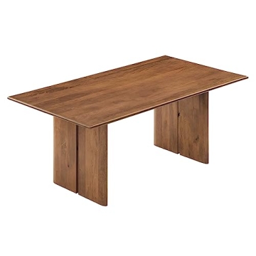 Modway Amistad 72" Solid Wood Dining Table in Walnut