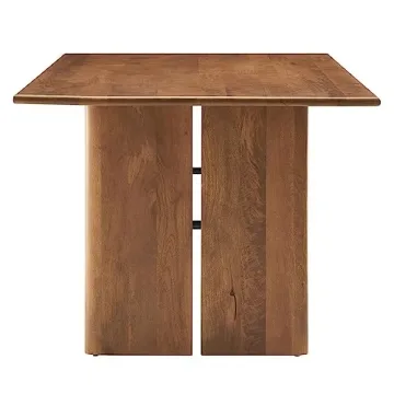 Modway Amistad 72" Solid Wood Dining Table in Walnut