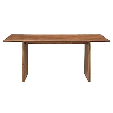 Modway Amistad 72" Solid Wood Dining Table in Walnut