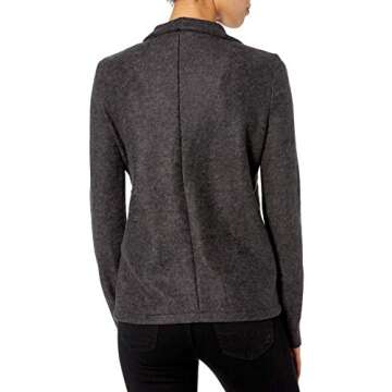 Steve Madden Apparel Junior's knit's Alright Now Brushed Jacket, Charcoal Grey, Medium