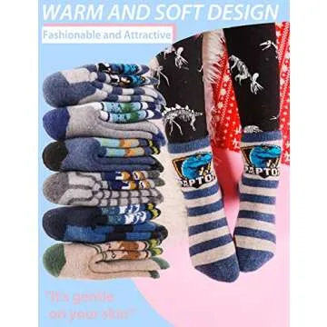 ANTSANG Kids Merino Wool Winter Hiking Socks 4-7Y