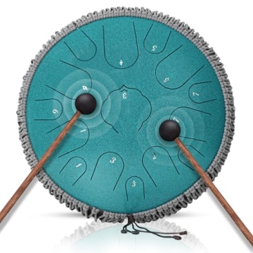NBMICSO Steel Tongue Drum - 15 Note D-key Rain Drum for Meditation & Music Education