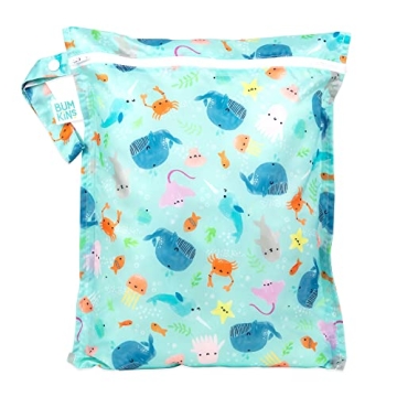 Bumkins Waterproof Wet Bag for Baby, Travel, Swim Suit, Cloth Diapers, Pump Parts, Pool, Gym Clothes...