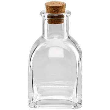 Ashland 4” Glass Mini Bottle with Cork Decorative Jar for Weddings, Parties, Home Décor, Arts & Crafts - Bulk 12 Pack