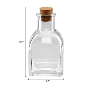 Ashland 4” Glass Mini Bottle with Cork Decorative Jar for Weddings, Parties, Home Décor, Arts & Crafts - Bulk 12 Pack