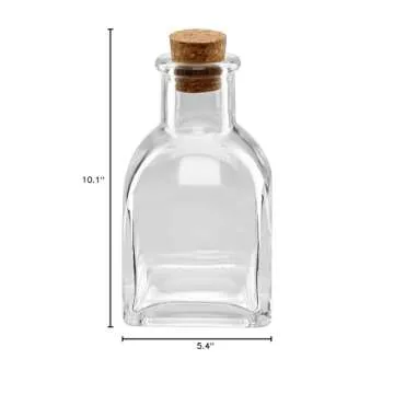 Ashland 4” Glass Mini Bottle with Cork Decorative Jar for Weddings, Parties, Home Décor, Arts & Crafts - Bulk 12 Pack