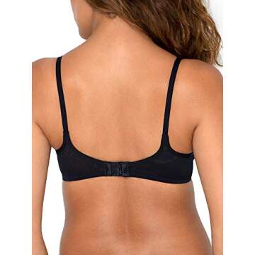 Smart & Sexy Women's Sheer Demi Underwire Bra - 36DD, Black Hue (Mesh)