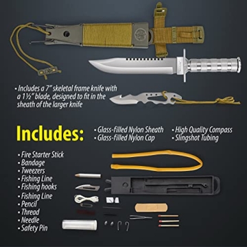 Maxam 12-Piece Survival Knife Set for Outdoor Enthusiasts