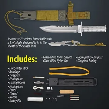 Maxam 12-Piece Survival Knife Set for Outdoor Enthusiasts