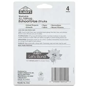 Elmer's All Purpose School Glue Sticks - 4 Pack, Washable
