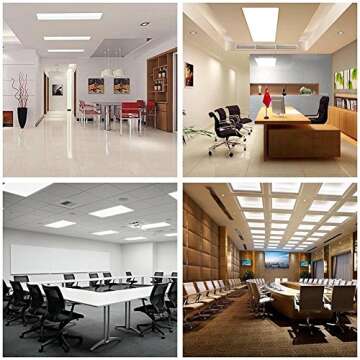 SAYHON 8 inch Ultra-Thin Square Recessed Lighting with Junction Box,18W 6000K White,Low Profile Ceiling Light Kit Downlight for Office/Commercial Lighting/Kitchen/Hallway