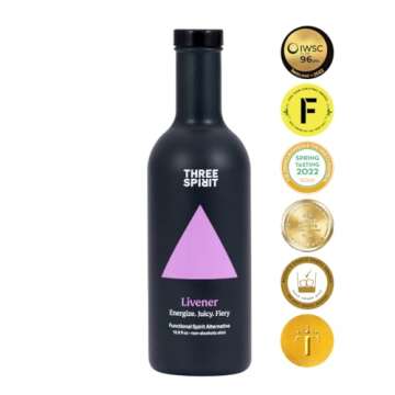 Three Spirit Non-Alcoholic Alternative Spirit- The Livener, 50cl | Energizing with Natural Caffeine, ADAPTOGENS & Watermelon & Ginger | Multi-Award Winning Active botanical, Gluten Free & Vegan Drinks