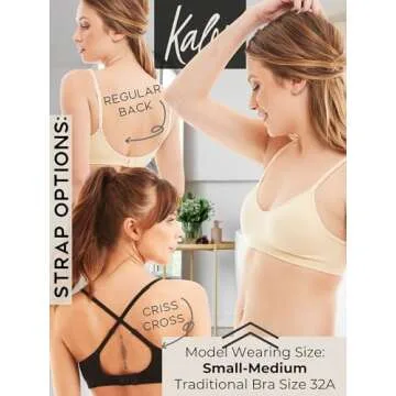 Kalon Women’s Comfortable 4 Pack Demi Wireless Bra