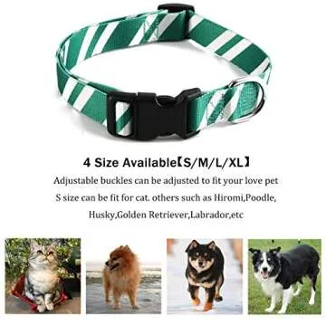 Coomour 2PCS Halloween Dog Collar Pet Wizard School Printing Adjustable Collars with Cute Cat Leash for Pets Dogs Small Medium Large (Green,Small)