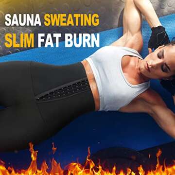 SCARBORO Sauna Sweat Pants for Women High Waist Compression Slimming Weights Thermo Legging Workout ...