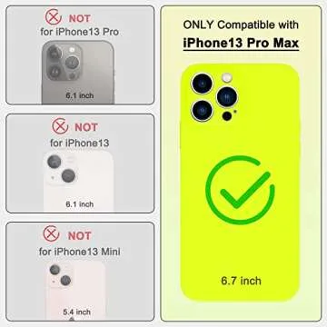 ANDATE Compatible with iPhone 13 Pro Max Case Fluorescent Yellow, Full Body Liquld Silicone Case Protective Phone Cover Case with Microfiber Lining for iPhone 13 Pro Max 6.7 Inch (Fluorescent)