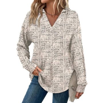 Sampeel Sweaters for Women: Fall Fashion Hoodies V Neck Casual Tops S