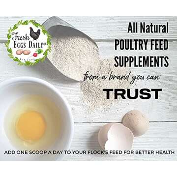 Fresh Eggs Daily Brewer's Yeast with Garlic Powder and Niacin for Ducks Ducklings Feed Supplement Vitamins for Backyard Chickens 1LB
