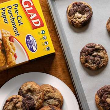 Glad Pre-Cut Parchment Paper for Baking | Pre-Cut Baking Paper, White Parchment Paper for Baking, Fo...