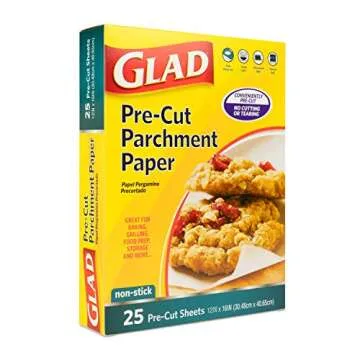 Glad Pre-Cut Parchment Paper for Baking, 25 Sheets
