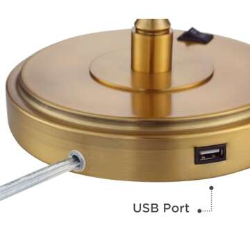 360 Lighting Wray Modern Desk Lamps Set with USB Ports