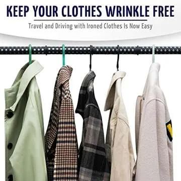 ZONETECH Car Expandable Clothes Hanger Bar - Premium Quality Classic Black Heavy Duty Retractable Vehicle Clothing Rod for Travel- Extendable 34” to 62"