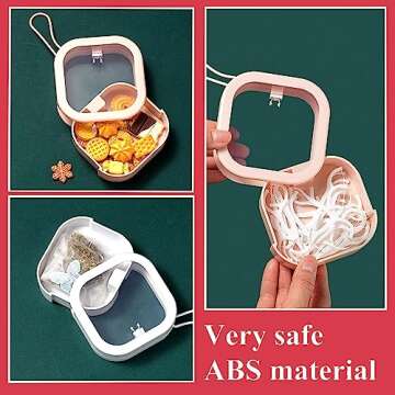 2pcs Hair Tie Organizer,Portable Travel Qtip Holder,Bathroom Storage Organizer Qtip Dispenser Cotton Swabs Dispenser Kids Hair Accessory Box with Lid for Bathroom,Desktop Organizer (2pcs Black&White)