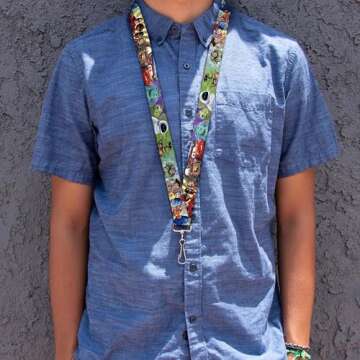 Disney Lanyard, Disney Pixar Movie Character Collage, Elastic