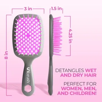 FHI HEAT Unbrush Wet Dry Detangling Hair Brush Lavender Grey