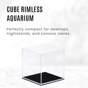Ultum Nature Systems Ultra Clear Rimless Aquarium - Minimalist 4 Gallon Tank, Low Iron Glass with 45...