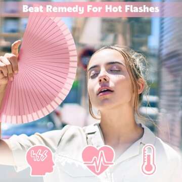 Heyiminy 8.2in Handheld Folding Fan - Foldable, Portable, Stylish - Elegant Folding Hand Fan for Events, Parties, Women's Gatherings | Silk and Wooden Elegance | Abanicos de Mano, Classic Asian Style