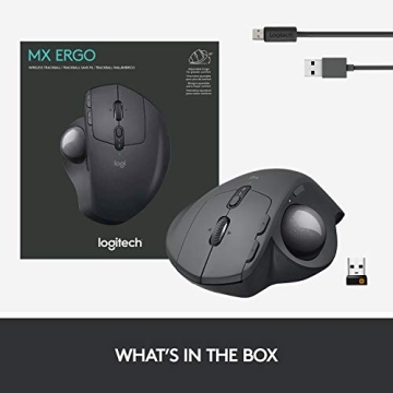 Logitech MX ERGO Wireless Trackball Mouse for Ergonomic Comfort