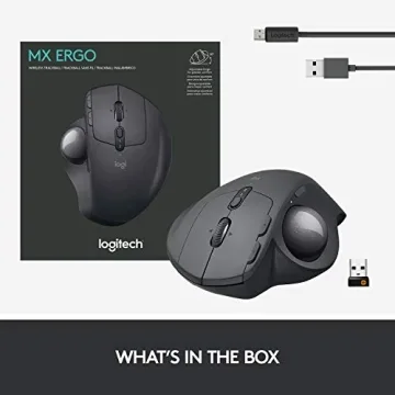 Logitech MX ERGO Wireless Trackball Mouse for Ergonomic Comfort
