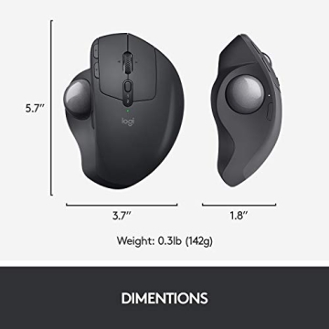 Logitech MX ERGO Wireless Trackball Mouse for Ergonomic Comfort