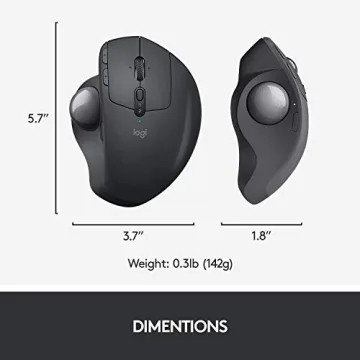 Logitech MX ERGO Wireless Trackball Mouse for Ergonomic Comfort