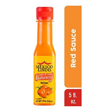 MEXICO LINDO Red Habanero Hot Sauce, Real Red Habanero Chili Pepper, 78,200 Scoville Level, Enjoy wi...