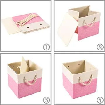 PRANDOM Foldable Cube Storage Bins for Home Organization