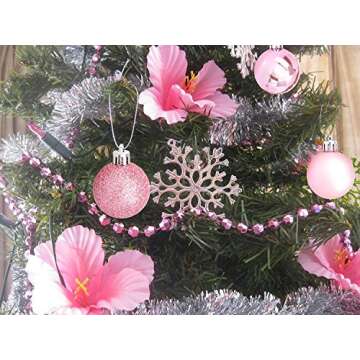 Yansanido 24pcs Small Christmas Ball 3cm /1.18'' Ornaments Shatterproof Christmas Decorations Tree Balls Pastel Tree Ornaments Pendant (Pink)