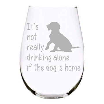 C & M Personal Gifts Funny Dog Lover Stemless Wine Glass - 17 Oz Engraved