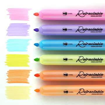 WRITECH Retractable Highlighters - No Bleed, Assorted Colors!