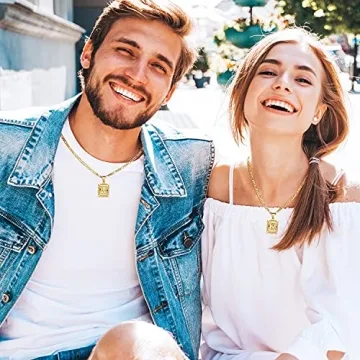 14K Gold Plated Initial Pendant Necklace for Men Women