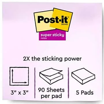Post-it Super Sticky Notes, Eco-Friendly Pastel Collection