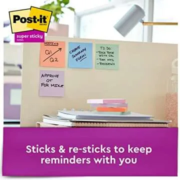 Post-it Super Sticky Notes, Eco-Friendly Pastel Collection