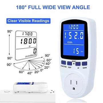 Upgraded Watt Power Meter Plug Home Electrical Usage Monitor Consumption, Energy Voltage Amps Kill T...