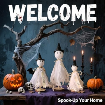 Cute Halloween Ghost Decorations - 3 Unique Decor Set