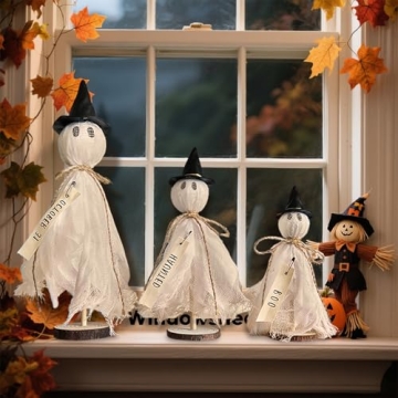 Cute Halloween Ghost Decorations - 3 Unique Decor Set