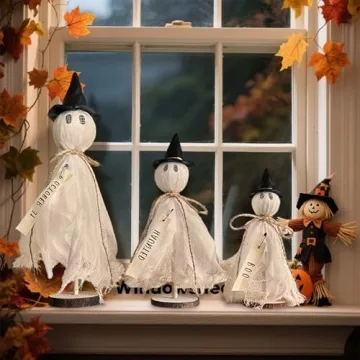 Cute Halloween Ghost Decorations - 3 Unique Decor Set