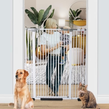 SHYUJAJIE 51.18 Inch Extra Tall Cat Pet Gate - Auto Close, 30.31-44.07" Adjustable Width for Doorway...