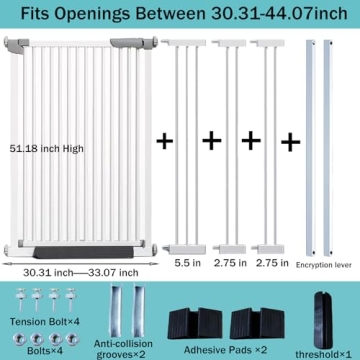 SHYUJAJIE Extra Tall Cat Pet Gate for Safety & Style